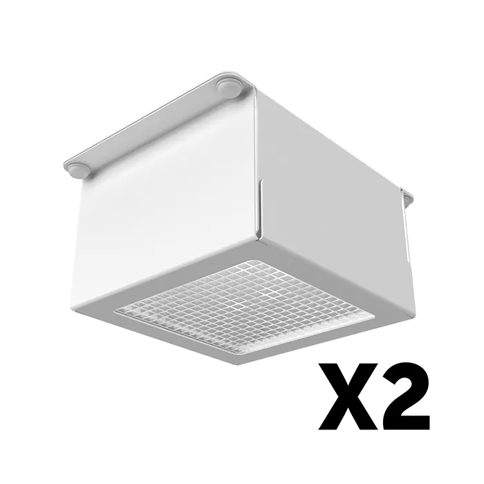 Комплект светильников Грильято Тетрис x2 для ячейки 75x75 20Вт 5000К Микропризма Белый Комплект светильников Грильято Тетрис x2 для ячейки 75x75 20Вт 5000К Микропризма Белый