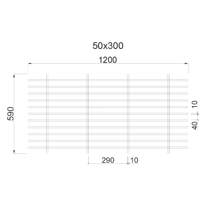 Подвесной металлический потолок Грильято Жалюзи ячейка 50х300мм Подвесной металлический потолок Грильято Жалюзи ячейка 50х300мм