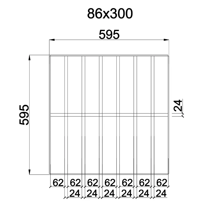 Подвесной металлический потолок Грильято GL-24 Жалюзи ячейкой 86х300мм Подвесной металлический потолок Грильято GL-24 Жалюзи ячейкой 86х300мм
