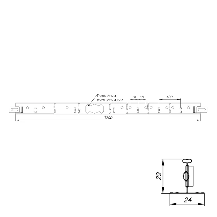Подвесная система Албес T-24 NORMA белый матовый L=3,7м Подвесная система Албес T-24 NORMA белый матовый L=3,7м