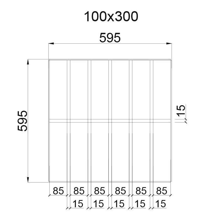 Подвесной металические потолок Грильято GL15 Жалюзи ячейкой 100x300мм Подвесной металические потолок Грильято GL15 Жалюзи ячейкой 100x300мм