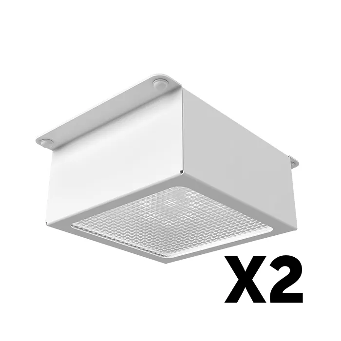 Комплект светильников Грильято Тетрис x2 для ячейки 100х100 20Вт 4000К Микропризма Белый Комплект светильников Грильято Тетрис x2 для ячейки 100х100 20Вт 4000К Микропризма Белый