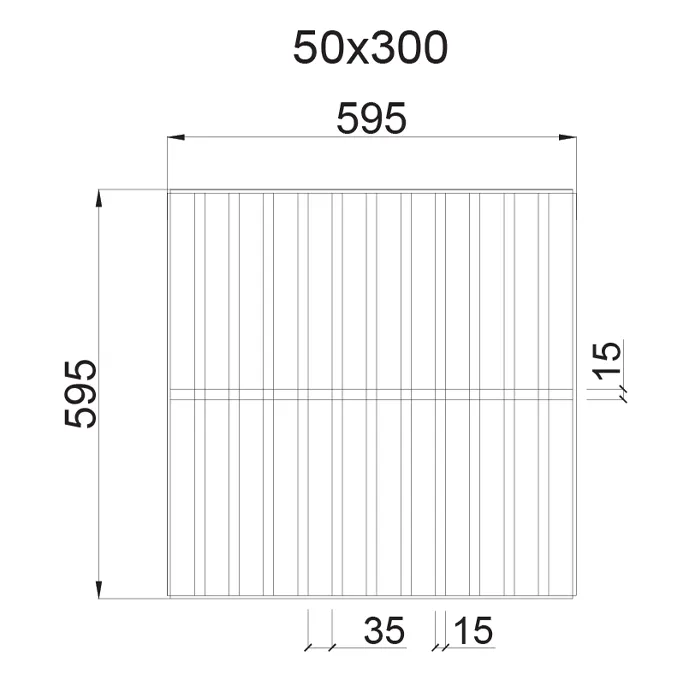 Подвесной металические потолок Грильято GL15 Жалюзи ячейкой 50x300мм Подвесной металические потолок Грильято GL15 Жалюзи ячейкой 50x300мм