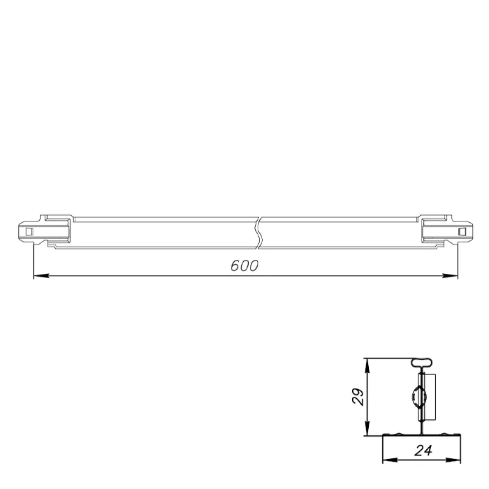 Подвесная система Албес T-24 NORMA белый матовый L=600 мм Подвесная система Албес T-24 NORMA белый матовый L=600 мм