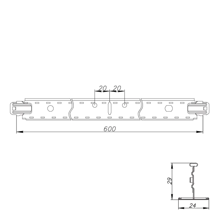 Подвесная система Албес T-24 ЕВРО белый матовый L=600 мм Подвесная система Албес T-24 ЕВРО белый матовый L=600 мм