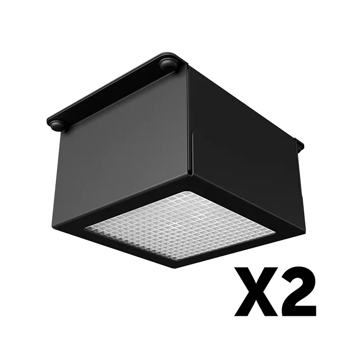Комплект светильников Грильято Тетрис x2 для ячейки 75x75 20Вт 3000К Микропризма Черный Комплект светильников Грильято Тетрис x2 для ячейки 75x75 20Вт 3000К Микропризма Черный