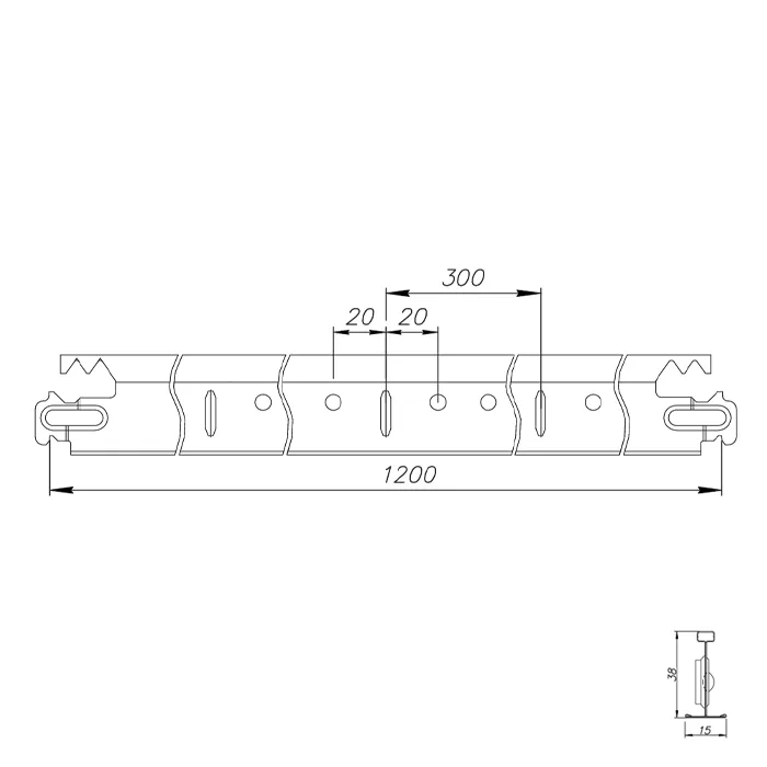 Подвесная система Албес Т 15/38 GL15 черный L=1,2м Подвесная система Албес Т 15/38 GL15 черный L=1,2м
