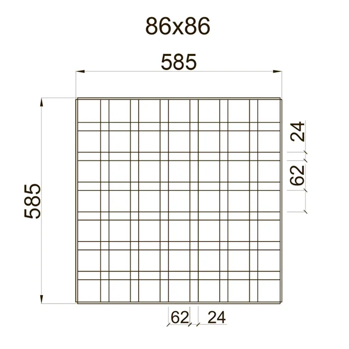 Подвесной потолок Грильято GL-24 ячейка 86х86 мм Подвесной потолок Грильято GL-24 ячейка 86х86 мм