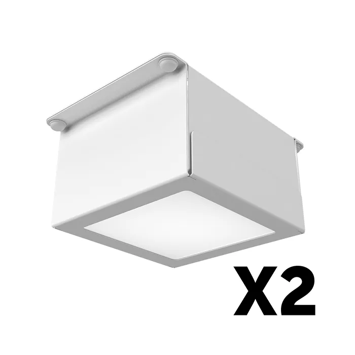 Комплект светильников Грильято Тетрис x2 для ячейки 75х75 20Вт 3000К Опал Белый Комплект светильников Грильято Тетрис x2 для ячейки 75х75 20Вт 3000К Опал Белый