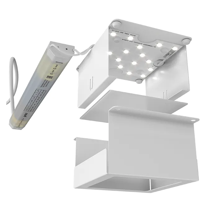 Комплект светильников Грильято Тетрис x1 для ячейки 200x200 20Вт 5000К Опал Белый Комплект светильников Грильято Тетрис x1 для ячейки 200x200 20Вт 5000К Опал Белый