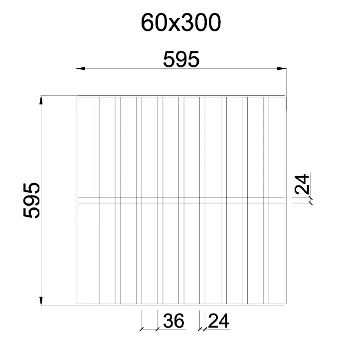 Подвесной металлический потолок Грильято GL-24 Жалюзи ячейкой 60х300мм Подвесной металлический потолок Грильято GL-24 Жалюзи ячейкой 60х300мм