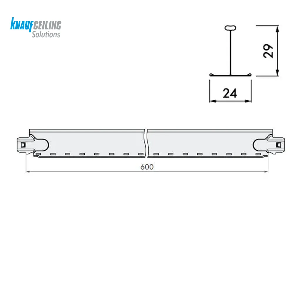 Подвесная система Армстронг КНАУФ Т24 рейка поперечная 600x29 мм Подвесная система Армстронг КНАУФ Т24 рейка поперечная 600x29 мм