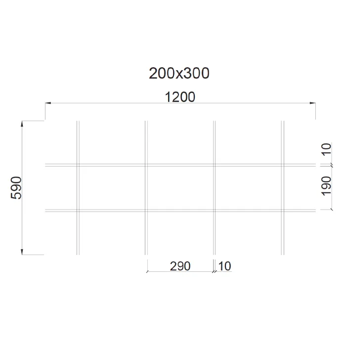 Подвесной металлический потолок Грильято Жалюзи ячейка 200х300мм Подвесной металлический потолок Грильято Жалюзи ячейка 200х300мм