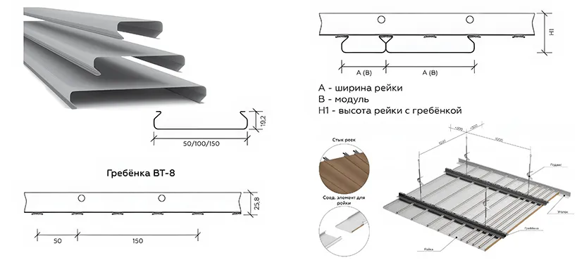 Реечный потолок Omega дизайн Реечный потолок Omega дизайн